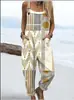 Pantalones de tirantes casuales de verano con estampado floral digital 3D para mujer, transfronterizos de Amazon Europa y América