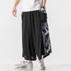Pantalones Casuales para Hombre Verano 2025 talla extra Estilo Chino Estilo Hada Hanfu Grulla Estilo Antiguo Colgante Pantalones Rectos Sueltos Casuales