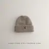 Chapéus Infantis para Outono e Inverno, Quentes e Grossos, Simples à Prova de Vento Gorro de Tricô, Unissex Chapéu de Lã com Proteção para Orelhas de Bebê, Moderno