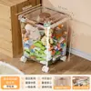 Cubo de Almacenamiento para Juguetes Infantiles, Gran Capacidad, Transparente, Cuadrado, con Ruedas, Bloques de Construcción Lego, Muñecas, con Tapa, Caja de Almacenamiento Multifuncional