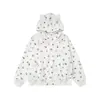 Sudadera con Capucha Estampado Completo de Fresas Orejas de Hello Kitty para Mujer Otoño e Invierno Nueva Holgada Chaqueta con Cremallera Anime Cartoon Americano