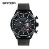 Sanda Transfronterizo Más Vendido Seis Agujas Cool Esfera Grande Impermeable Tres Ojos Reloj de Hombre Casual Correa Moda Tendencia Reloj de Hombre