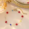 Collar de Acero de Titanio con Piedra Natural Colorida de Trébol de Cuatro Hojas Estilo Ins Europeo y Americano para Mujer, Juego de Cadena Hecho a Mano Dopamina de Nicho de Lujo Ligero