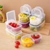 Caja transparente de almacenamiento de fruta portátil para exteriores de gran capacidad, compartimento de refrigerador multifuncional, conservación de sabor anti-contaminación, caja sellada