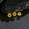 Prata 925 Banhada a Ouro Antigo Seção Plana Contas Acessórios de Contas Pulseira DIY Colar Contas Conta Simples