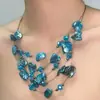 Nuevo Elegante Conjunto de Collar de Múltiples Capas y Aretes de Concha Natural Irregular, Gargantilla de Estilo Chola Picante Exagerada de Nicho de Moda