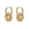 Pendientes de Aro Geométricos Envolventes Aogou de Lujo Ligero de Alta Gama Chapados en Cobre Oro de 18 Quilates Circonita para Mujer Sentido del Diseño Nicho Pendiente Versátil
