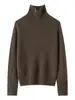 Ideas de Nicho Suéter de Lana de Gasa Colorida de Cuello Alto y Manga Raglán Tejido de Textura Única para Otoño/Invierno Ropa Versátil y Elegante para Mujer
