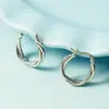 Pendientes Trenzados Vintage Estilo Círculo con Aspecto Desgastado, Versátil Estilo Hip-Hop, Sensación de Alta Gama, Broches de Clip para Orejas para Mujer, Nuevo Modelo Verano 2021