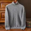 Otoño e Invierno Nuevo Suéter de Lana 100 Pura para Hombre Cuello Alto Holgado Grueso Casual Color Sólido Suéter de Cachemira Suéter Base
