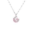 Colar Lua dos Sonhos Feminino Design Versátil Aço Titânio Rosa Zircônia de Amor de Alta Qualidade Joia