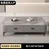 Conjunto de Rack de TV e Mesa de Centro para Sala de Estar Pequena, Mesa de Centro Embalada Suavemente, Simples e Versátil 2025, Mesa de Centro de Madeira de Pinus Sem Pintura, Totalmente Montado