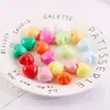 Macaron Brilhante Colorido Furo Vertical Cor Sólida Coração Pêssego Gordo Chaveiro Colar de Coração para DIY Acessórios de Joias