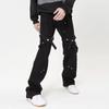 Pantalones funcionales para hombre, marca de moda urbana de estilo americano, primavera, micro-jeans negros, leggings ajustados