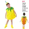 Disfraz de Performance de Frutas para Niños Arándano Melocotón Pitahaya Personaje de Cosplay Mangostán Plátano Uva
