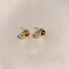 Aretes de Piedra Natural Turquesa para Mujer, Lujo Accesible Sentido de la Moda de Nicho, Aretes Retro Nuevos, Aretes Bai Detallados