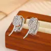 Novos brincos de tulipa transfronteiriços para mulheres, cobre de alta qualidade incrustado com zircônia, design único, estiloso e elegante