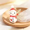 Broche de Joia de Natal Fofo de Boneco de Neve Esmalte Pintado Exquisito Desenho Animado de Natal Broche Decoração de Personalidade Criativa