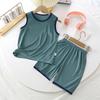 Conjunto de Shorts e Colete Infantil de Modal para Casa Roupa de Dormir Classe A Novo Verão Pijama Fino Venda Quente Roupas com Ar Condicionado
