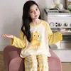Pijamas Nuevos para Niñas 2026 para Primavera y Otoño, Algodón Puro, Manga Larga, Estilo Delgado, Elegante Conjunto de Ropa de Casa de Otoño para Niños y Niñas