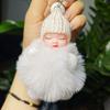 Nuevo llavero de peluche con colgante de muñeco de peluche de conejo perezoso de imitación, joyería bonita hecha a mano en stock, cabello rápido