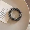 Elástico de Cabelo Pérola Retrô Estilo Coreano, Pulseira Simples e Elegante, Faixa de Cabelo da Moda de Uso Duplo, Anel de Cabelo de Cristal, Doce Acessório de Cabelo