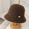 Sombrero de Pescador Versátil para Otoño e Invierno para Mujer, Diseño de Nicho, Sombrero de Cubo Liso para Cubrir el Rostro, Protección de Orejas de Felpa, Sombrero de Cubo Cálido