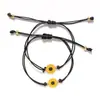 Transfronterizo Amazon AliExpress Venta Caliente Aleación Girasol Girasol Margarita Hilo de Cera Tejido Tarjeta de Amistad Pulsera