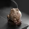 Sapo Dorado de la Fortuna Cerámica Quemador de Incienso Hogareño Interior Sala de Té Zen China Adornos de Incienso de Escritorio Quemador de Incienso de Sándalo
