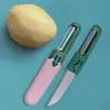 Pelador para Uso Doméstico, Cuchillo para Fruta de Doble Propósito, Herramienta de Cocina Multifuncional, Pelador de Acero Inoxidable para Dormitorio