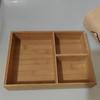Caja de almacenamiento con compartimentos para cocina de madera de bambú, plato, tapa de madera de bambú, bandeja de almacenamiento con compartimentos, bandeja para baño, caja de almacenamiento para toallas
