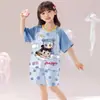 Pijama de Niña Estilo Verano Algodón Puro 2025 Nuevo Manga Corta Estilo Delgado Nezha Niñas Ropa de Casa para Niños Grandes Venta al por Mayor
