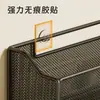 Estante de especias para cocina, instalación sin taladro, caja de almacenamiento para cebolletas, jengibre y ajo, montado en la pared, cesta de pared multifuncional