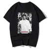 Camiseta Impresa del Rapero Eminem Moda Retro Casual Camiseta de Manga Corta con Cuello de Marinero para Mujer