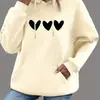 Moletom Estampado Love Feminino Novo Outono e Inverno Jaqueta de Veludo Top Preguiçoso com Capuz