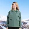 Jaqueta Casual Feminina Fina 2025 Nova com Capuz Primavera & Outono Resistente ao Vento para Exterior Solta Moda Top Curto para Mulheres