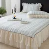 Esterilla Jacquard Waffle de Verano, Grado A, Grado Materno e Infantil, Lavable a Máquina, Esterilla de Seda Helada, Estilo Falda de Cama, Juego de Tres Piezas, Esterilla Suave para Aire Acondicionado