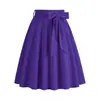 Venta Caliente en Amazon Ropa para Mujer Europea y Americana Estilo Retro Hepburn Falda de Gran Oscilación con Cintura de Corbata