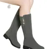 Nuevas Botas de Nieve Casuales de Moda de Comercio Exterior Otoño e Invierno 2026 para Mujer, Botas de Media Caña Forradas de Felpa, Botas Altas hasta la Rodilla, Transfronterizo