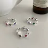 Anillos Coloridos con Forma de Corazón para Mujer, Estilo Coreano, Modernos y Tendencia, Diseño Nuevo de Nicho, Anillos Ajustables, Anillos Únicos para el Dedo Índice, Modernos