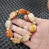 Pulsera de ágata de Xizang con cuentas una, dos, tres, cuatro, cinco, seis, nueve ojos colmillo de tigre Ruyi joyería pulsera de jade luantong