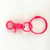 Argolas Coloridas para Clipe de Cachorro, Acessórios para Chaveiro com Fecho Lagosta de Liga de Zinco Pintada, Pingentes Coloridos com Clipe de Mola em Estoque