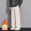 Calças retas simples estilo americano para homens, soltas e versáteis para outono e inverno, calças esportivas casuais que afinam