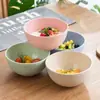 Tazón para Fideos Instantáneos de Paja de Trigo, Juego de Platos y Tazones Resistente a Roturas, Tazón de Sopa de Plástico Transfronterizo, Vajilla de Platos y Tazas de Alto Valor, Platos de Cena al por Mayor