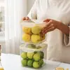 BNBS Caja de almacenamiento de frutas de gran capacidad, contenedor específico para refrigerador para almacenamiento de frutas y verduras con tapa, caja para porcionar alimentos