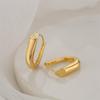 Brincos Aogu Ins Cobre Ouro 14K Formato U Agulha de Prata 925 Novos Nicho Femininos Brincos High-End Produto Quente Transfronteiriço