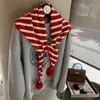 Cachecol de Tricô Listrado de Lã Versátil Moda Japonesa Novo Estilo Casal Xale Triângulo Quente Atacado para Mulheres