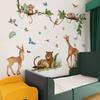 M16055-Yj Pegatina de Pared Creativa de Paraíso de Animales de Dibujos Animados Pegatina de Pared Autoadhesiva para Dormitorio Habitación de Niños Decoración del Hogar