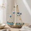 Decoração de Velheiro de Madeira Retrô Estilo Oceano, Modelo de Barco Pequeno, Decoração de Hall de Entrada, Decoração Criativa para Mesa de Casa e Estante