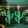 Directo de fábrica explosiones transfronterizas europeas y americanas aretes de árbol de Navidad amor acrílico aretes navideños para dama